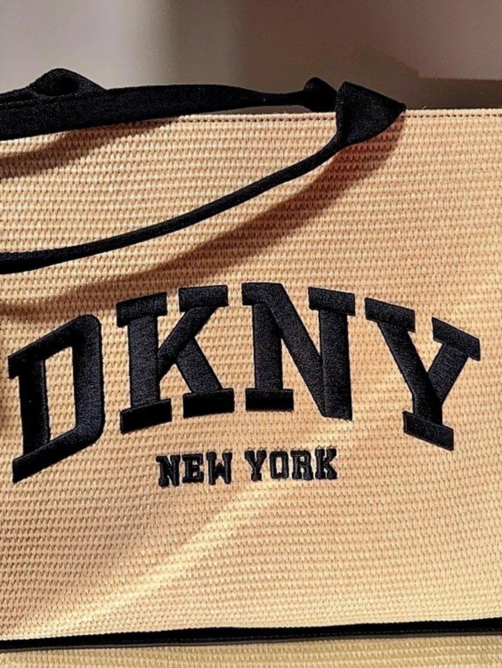 DKNY Hadlee Large Tote in Beige & Black